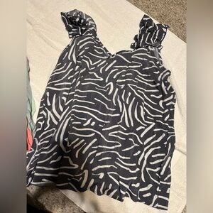 Mud Pie Black and White Zebra Print Top
